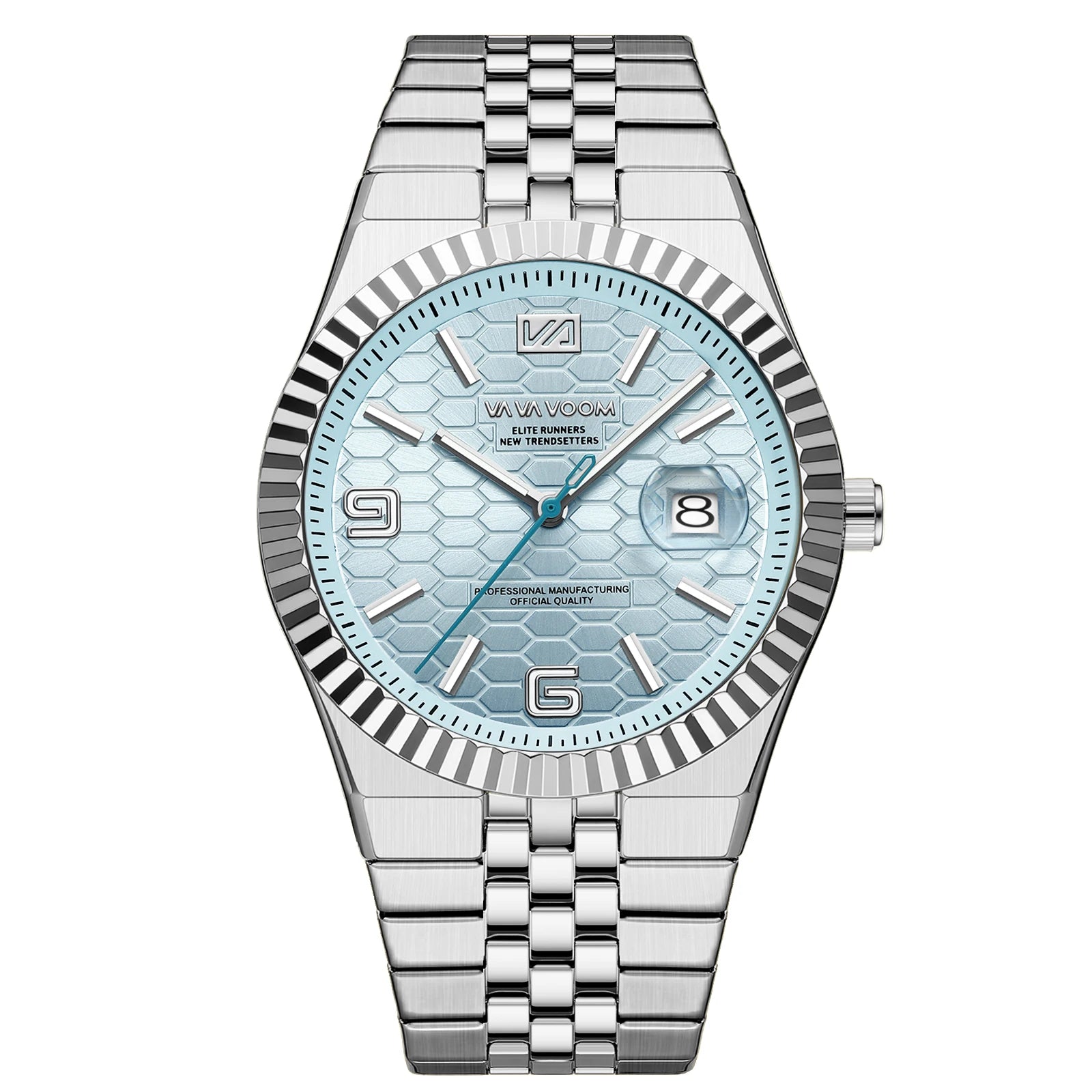 2025 New Men Watches Gorgeous Blue Gold 40mm Classic Clock Stainless Steel Diving Series Waterdrop Calendar Quartz Watch for Men