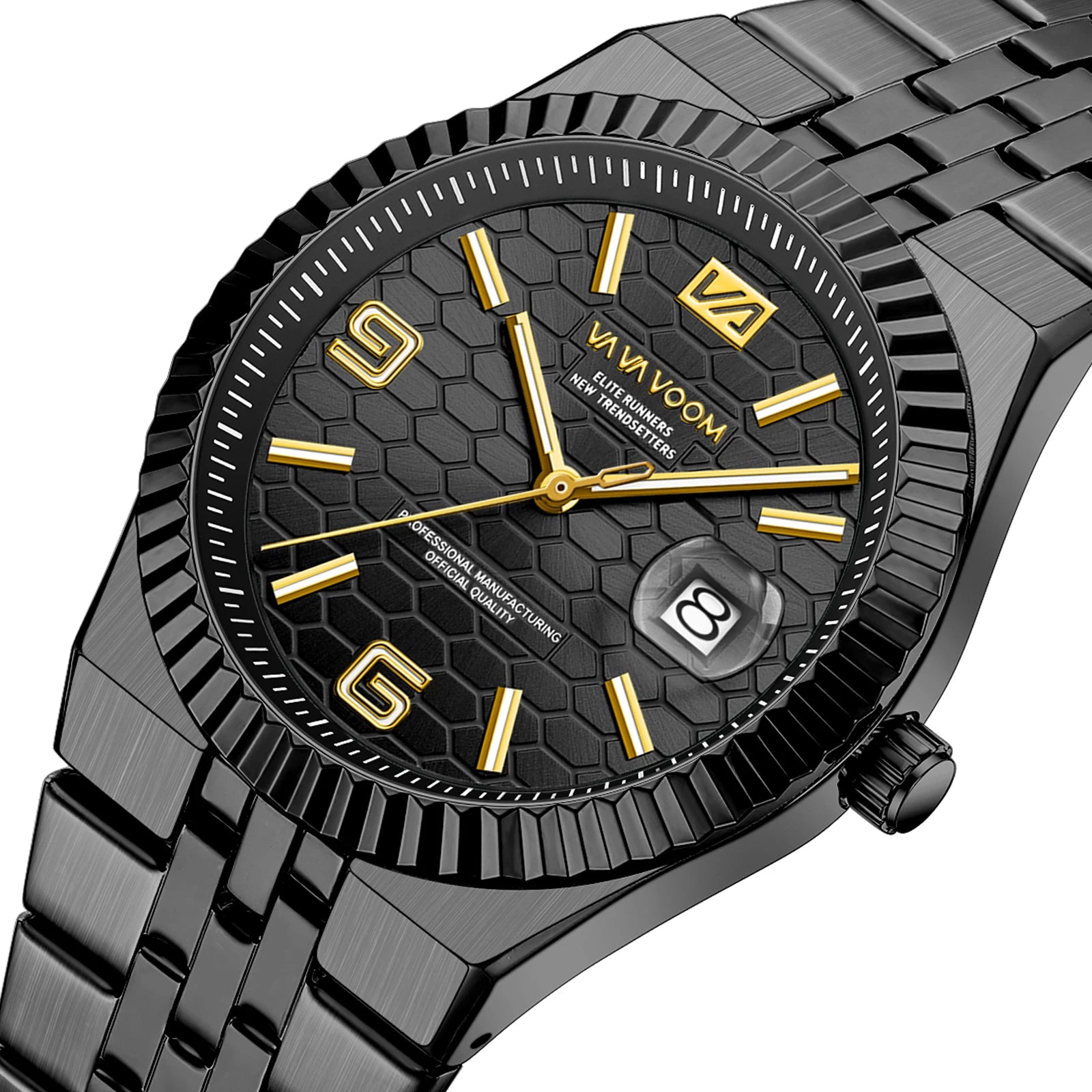 2025 New Men Watches Gorgeous Blue Gold 40mm Classic Clock Stainless Steel Diving Series Waterdrop Calendar Quartz Watch for Men