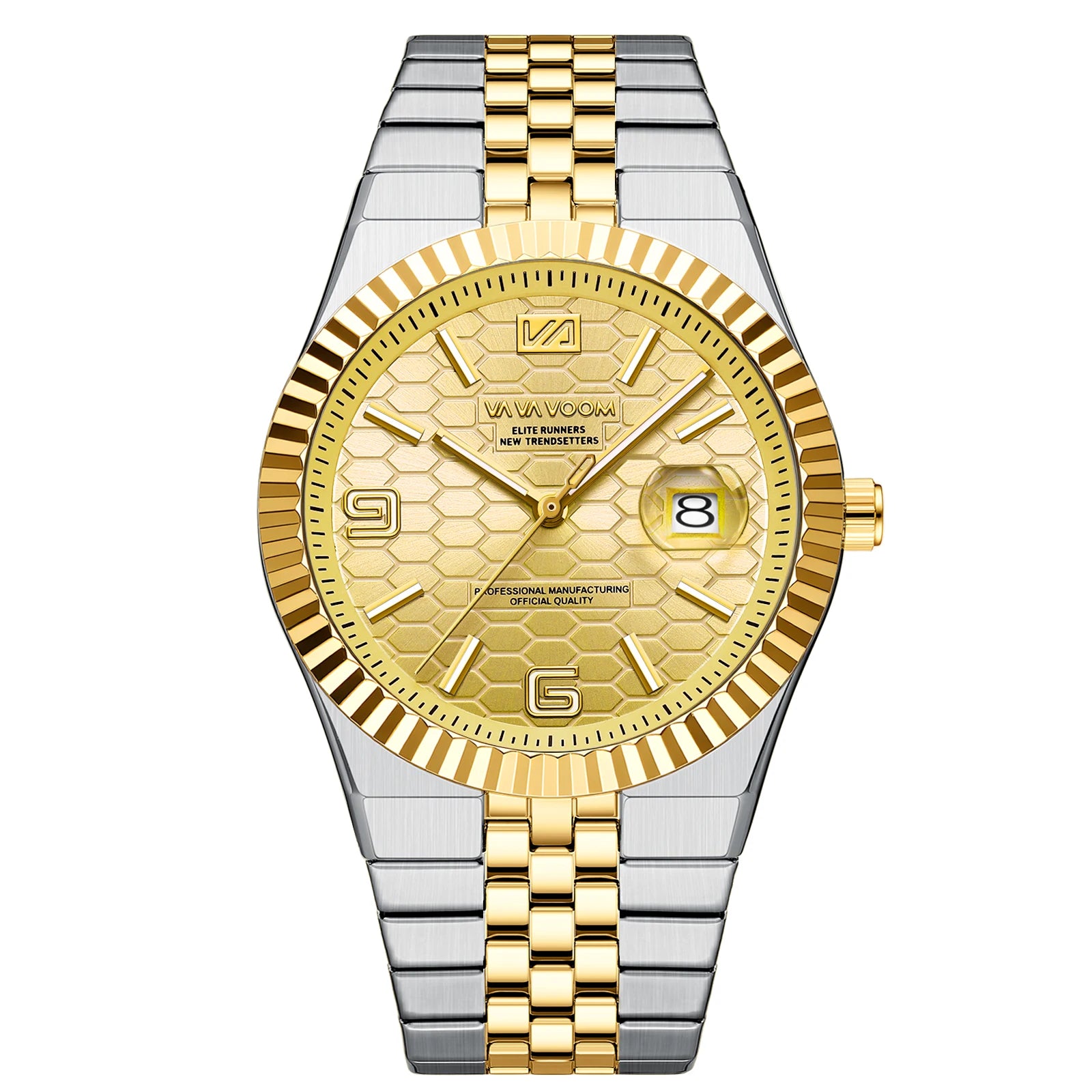 2025 New Men Watches Gorgeous Blue Gold 40mm Classic Clock Stainless Steel Diving Series Waterdrop Calendar Quartz Watch for Men