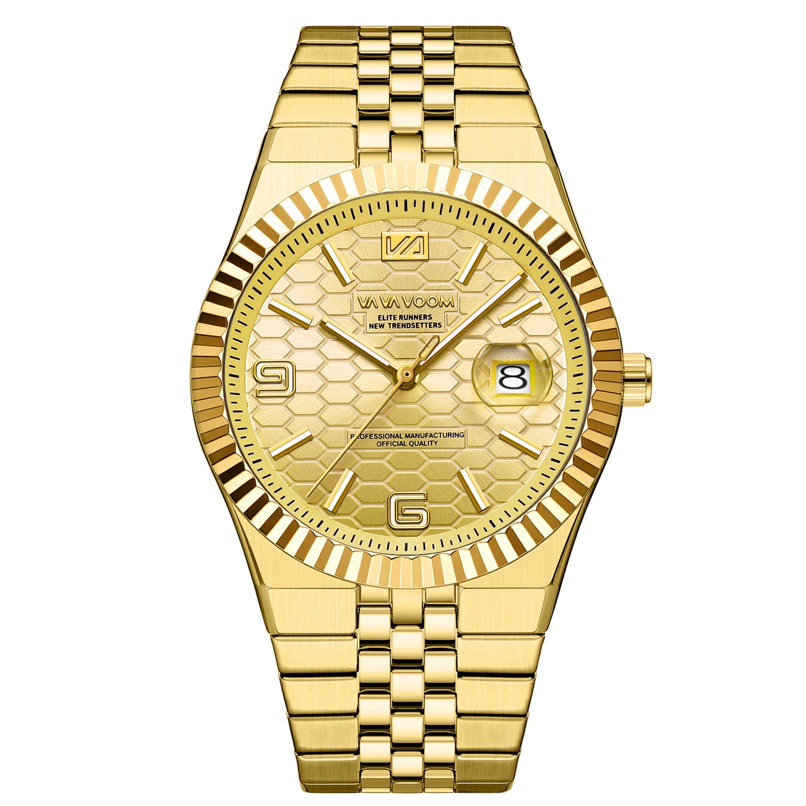 2025 New Men Watches Gorgeous Blue Gold 40mm Classic Clock Stainless Steel Diving Series Waterdrop Calendar Quartz Watch for Men