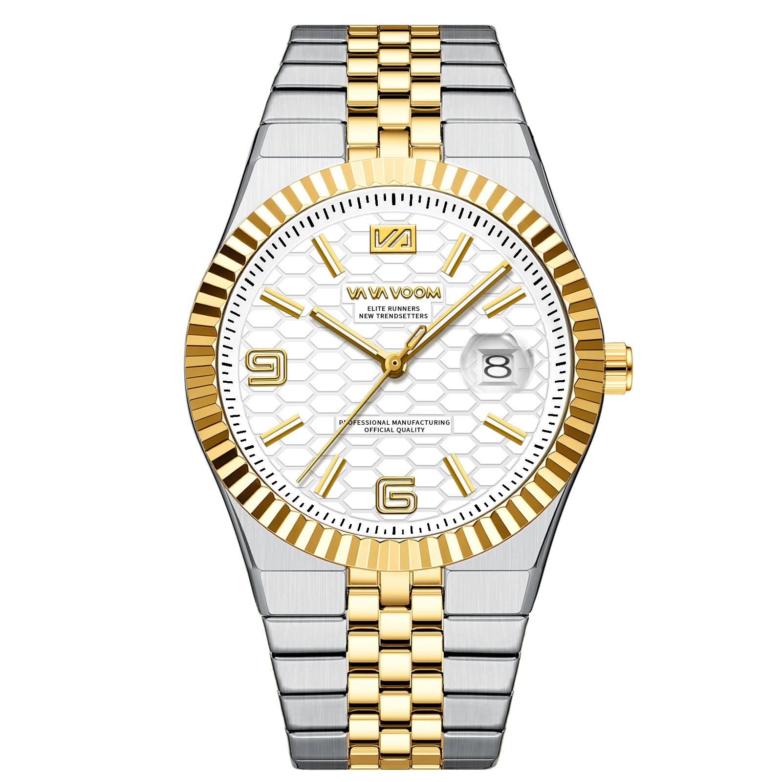2025 New Men Watches Gorgeous Blue Gold 40mm Classic Clock Stainless Steel Diving Series Waterdrop Calendar Quartz Watch for Men